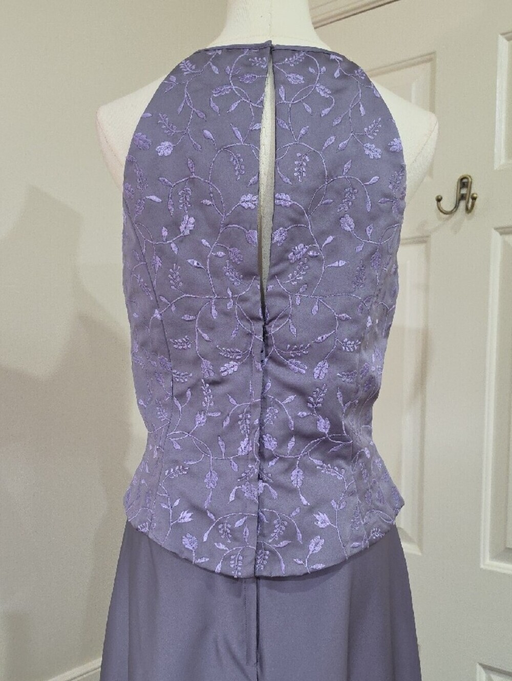 Mori Lee Two Piece Evening Gown-Lavender Satin Size 15/16 Fits Modern Size 10/12 - Picture 7 of 15